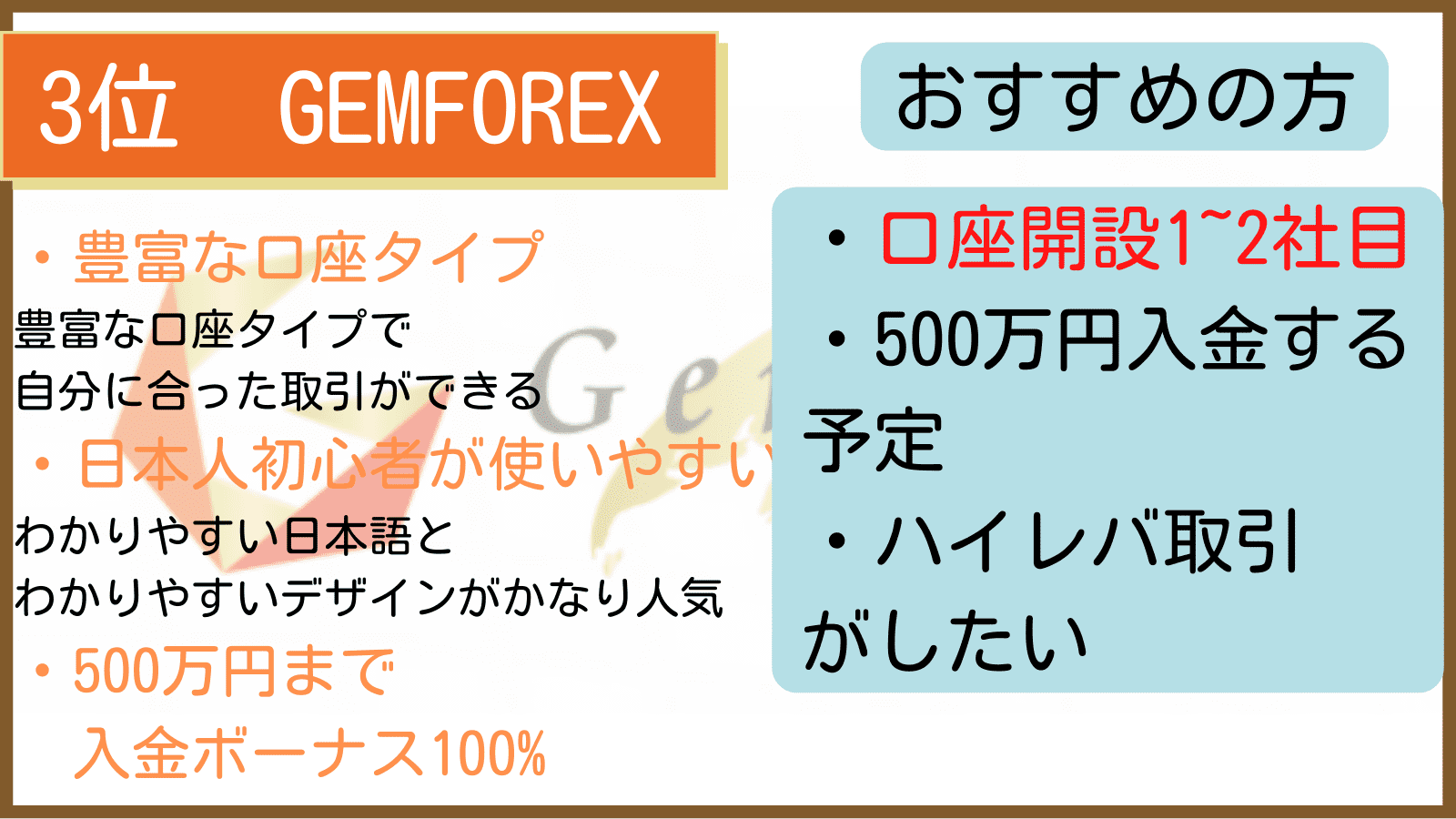 海外FX おすすめ　GEMFOREX
