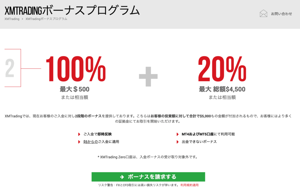 XM 入金ボーナス